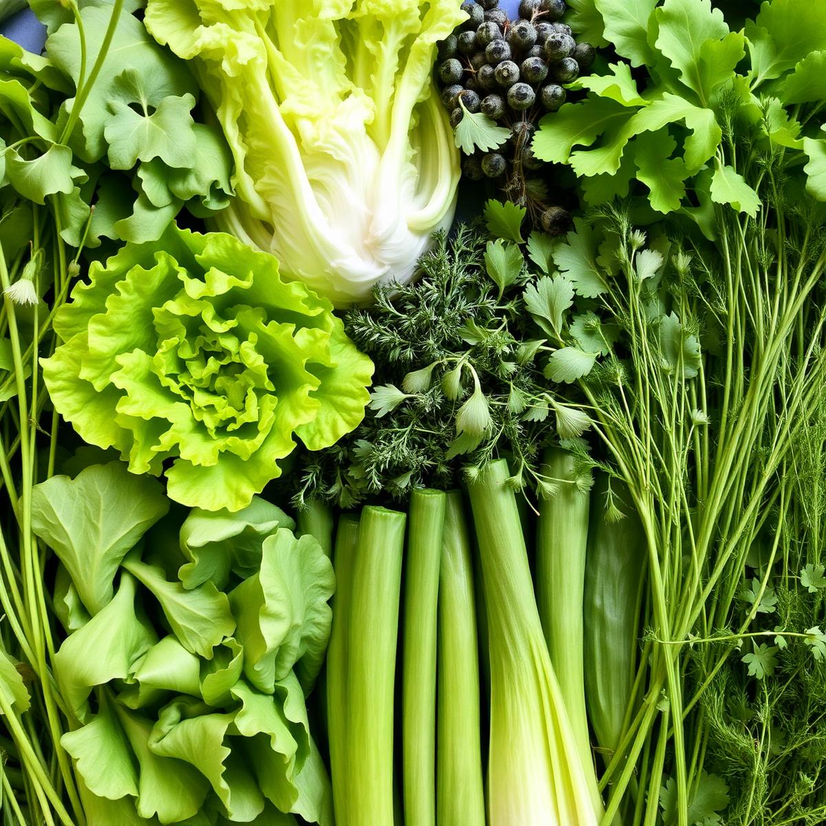 Verduras frescas selecionadas